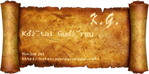 Kátai György névjegykártya